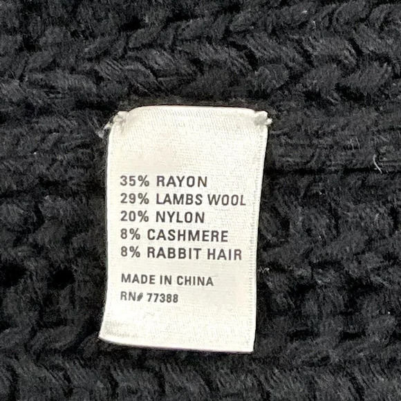 Wallace Sweater Women M Black Duster Knit Vest Tie Pocket Wool Cashmere Cardigan - Picture 5 of 7